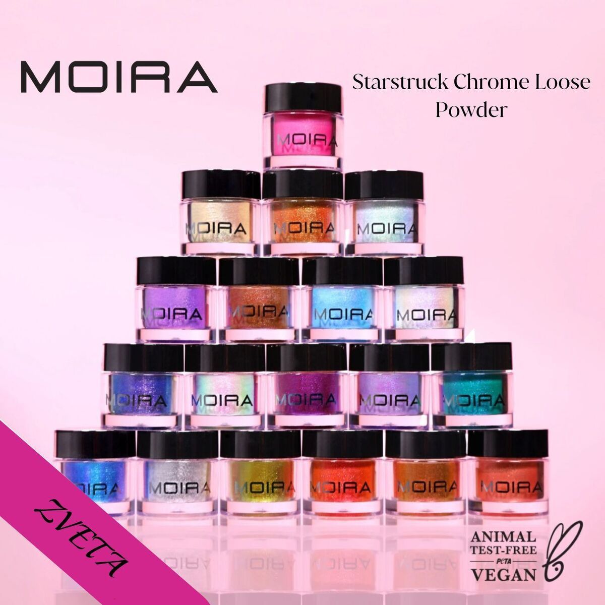 Starstruck Chrome Loose Powder -SCLPSET- (19 colors 8pc each including testers) Moira