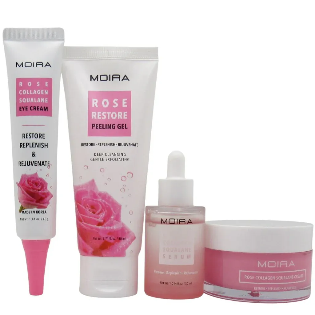 Rose Collagen Skincare Assorted -ROSESET-  (4 items 6pc each including testers). Moira