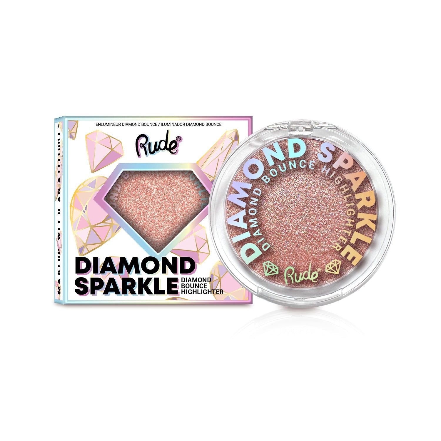 Diamond Sparkle Highlighter-1pc 38197  Rude rose gold