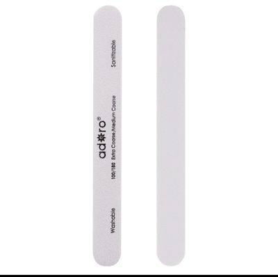 2 way straight white emery board grit 100/180 ADORO  (50pc)
