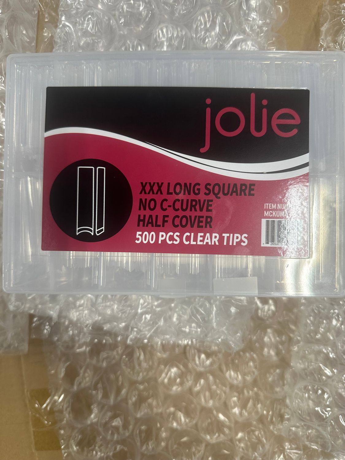 XXX Long No C-Curve Square Nail Tips -85  jolie