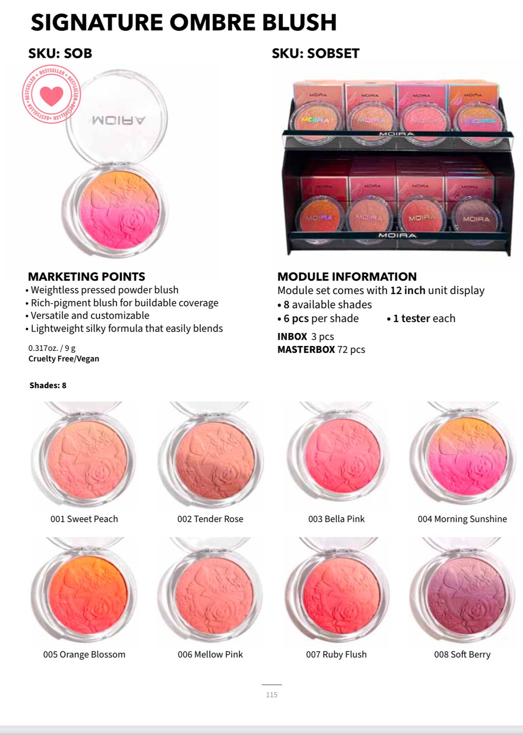 SOBSET(8colors 6pcs each including testers)   Moira