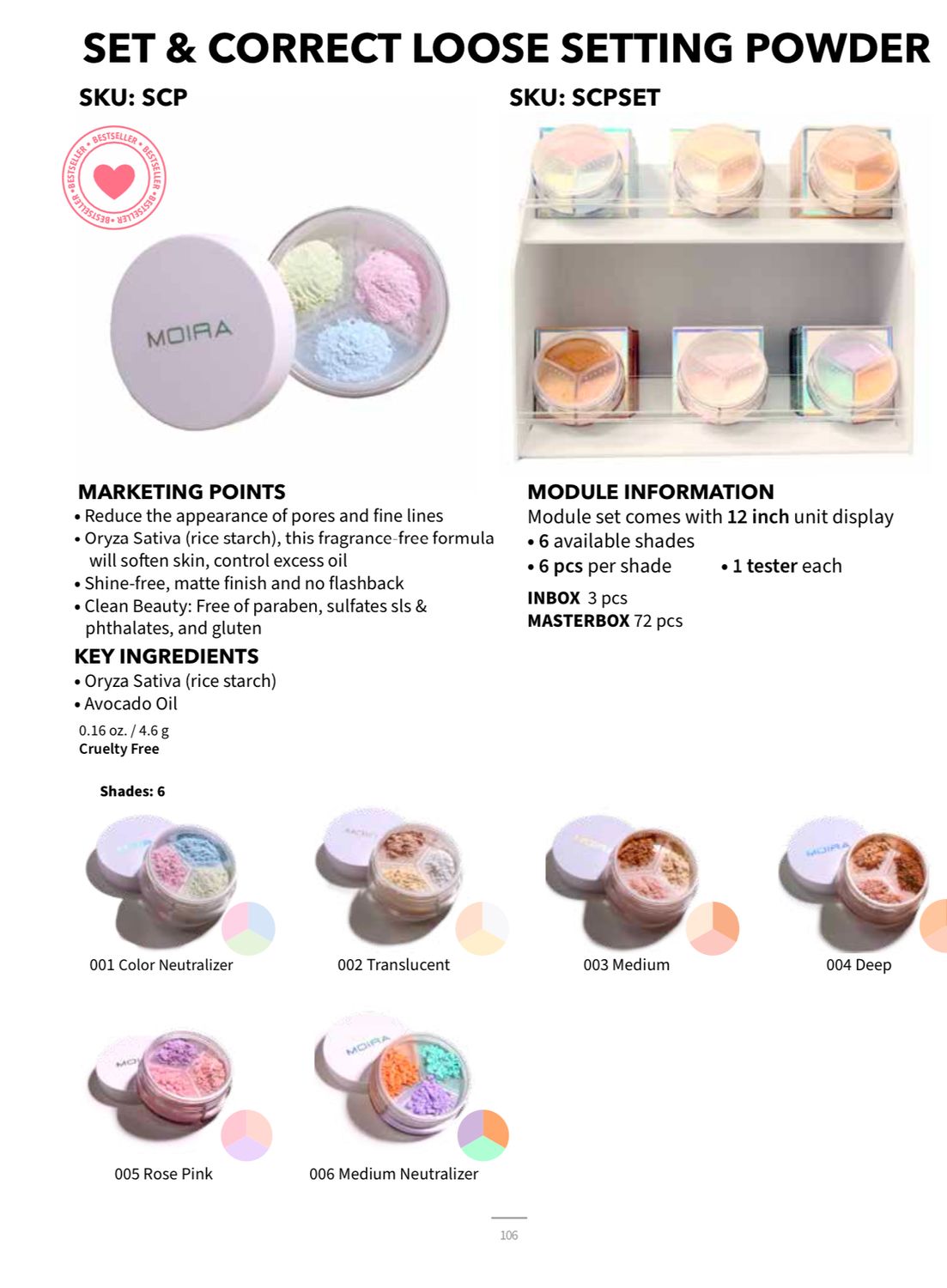 SCPSET Loose Powder and correct powder  Moira