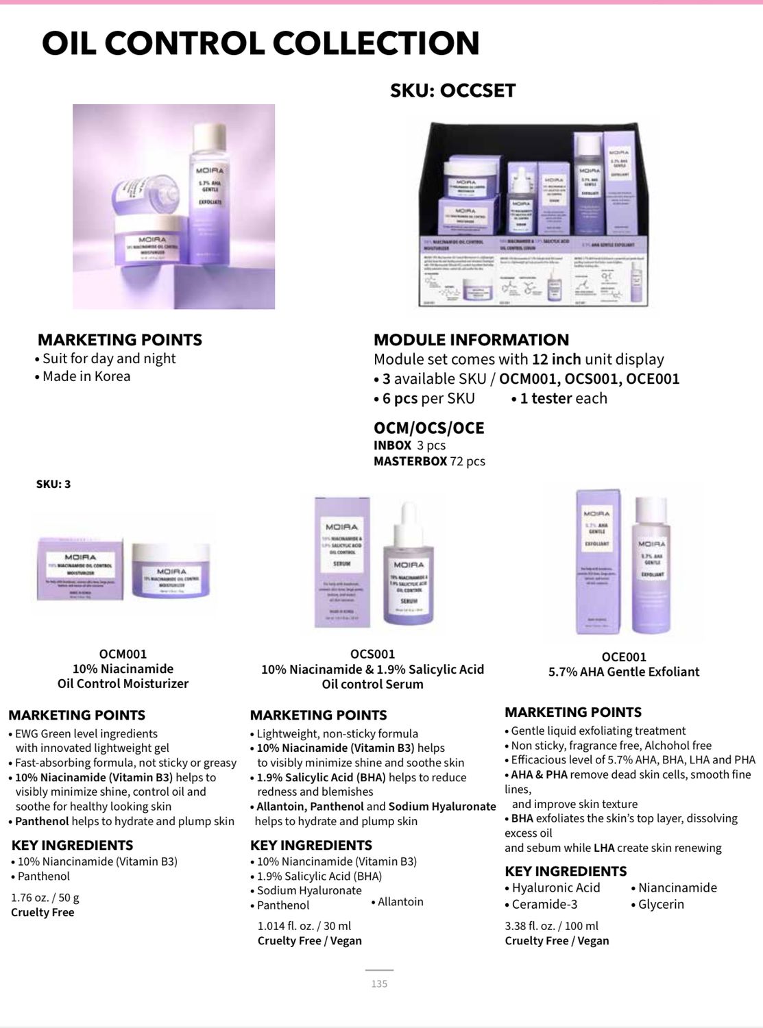 OCSET (9pc each 3diffrent including tester OCM001 $9, OCS001,OCE001 $7.5) Moira