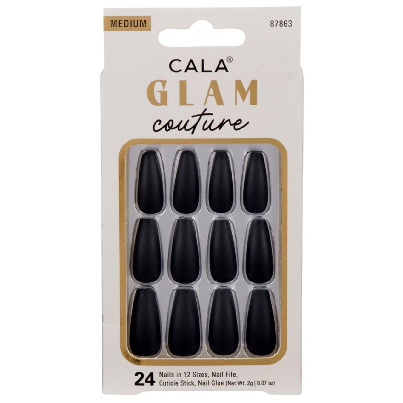 Pressed on Nail  #87863  CALA  matt black