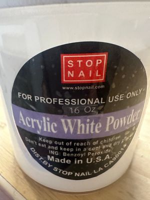 16oz  acrylic white   Powder  Stop Nail