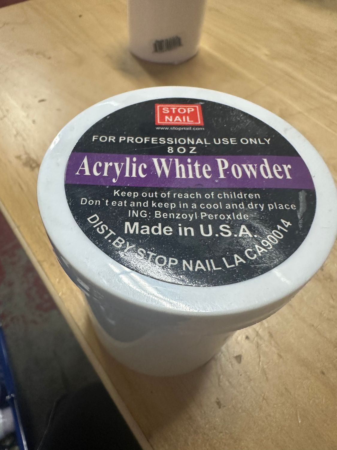 8oz  acrylic powder stop nail   white
