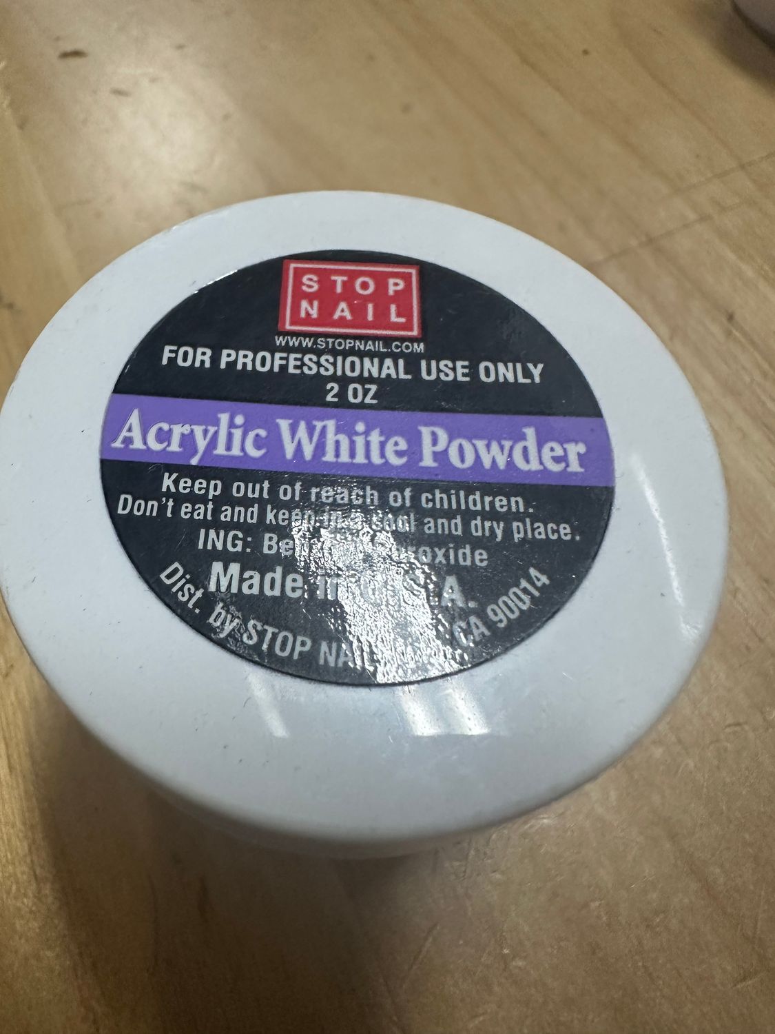 4oz acrylic  powder Stop Nail  white