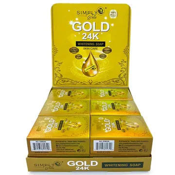 24K GOLD WHITENING 100% NATURAL SOAP 6pc