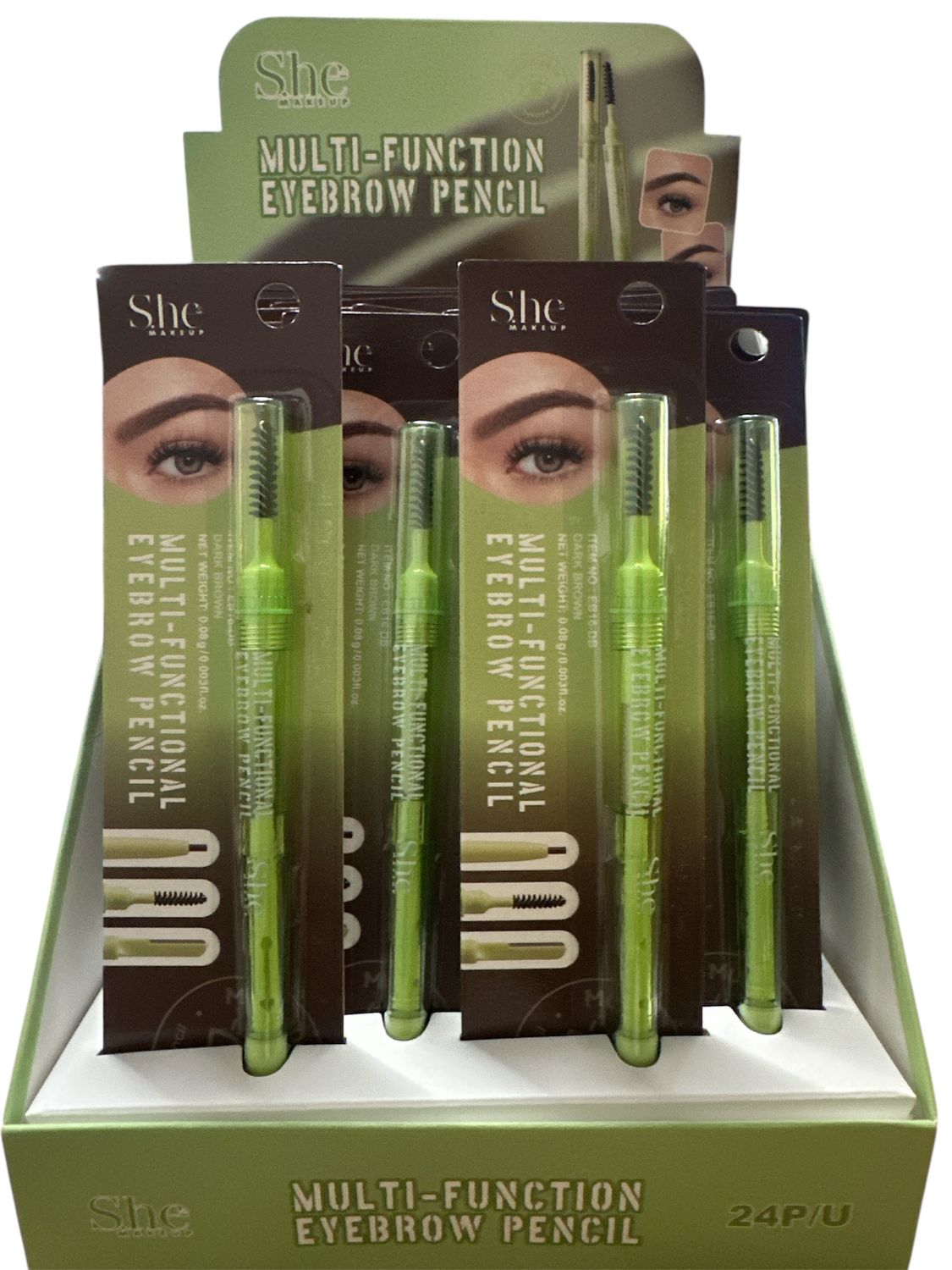 BrowPencil w/ Brush &amp; Razor  EB16Dark brown  SHE