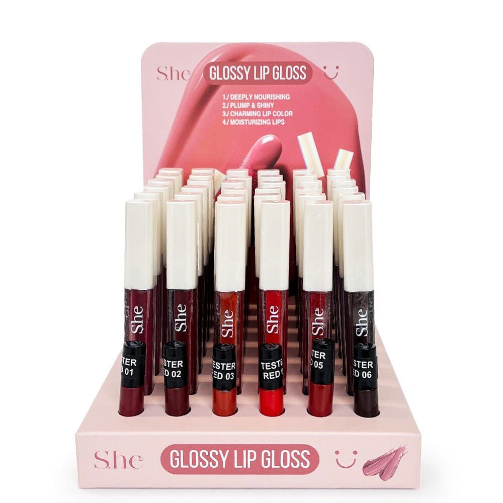 Glossy Lip Gloss  LG1056  SHE(red  /nude)