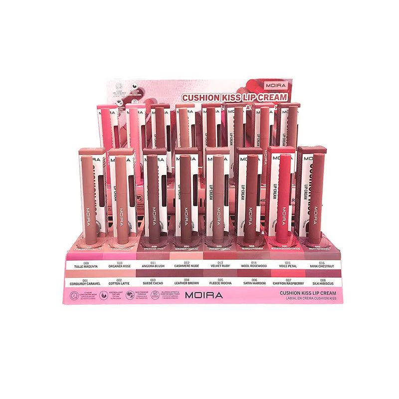 CUSHION KISS LIP CREAM CKLCSET(16colors 3pcs each including testers     Moira