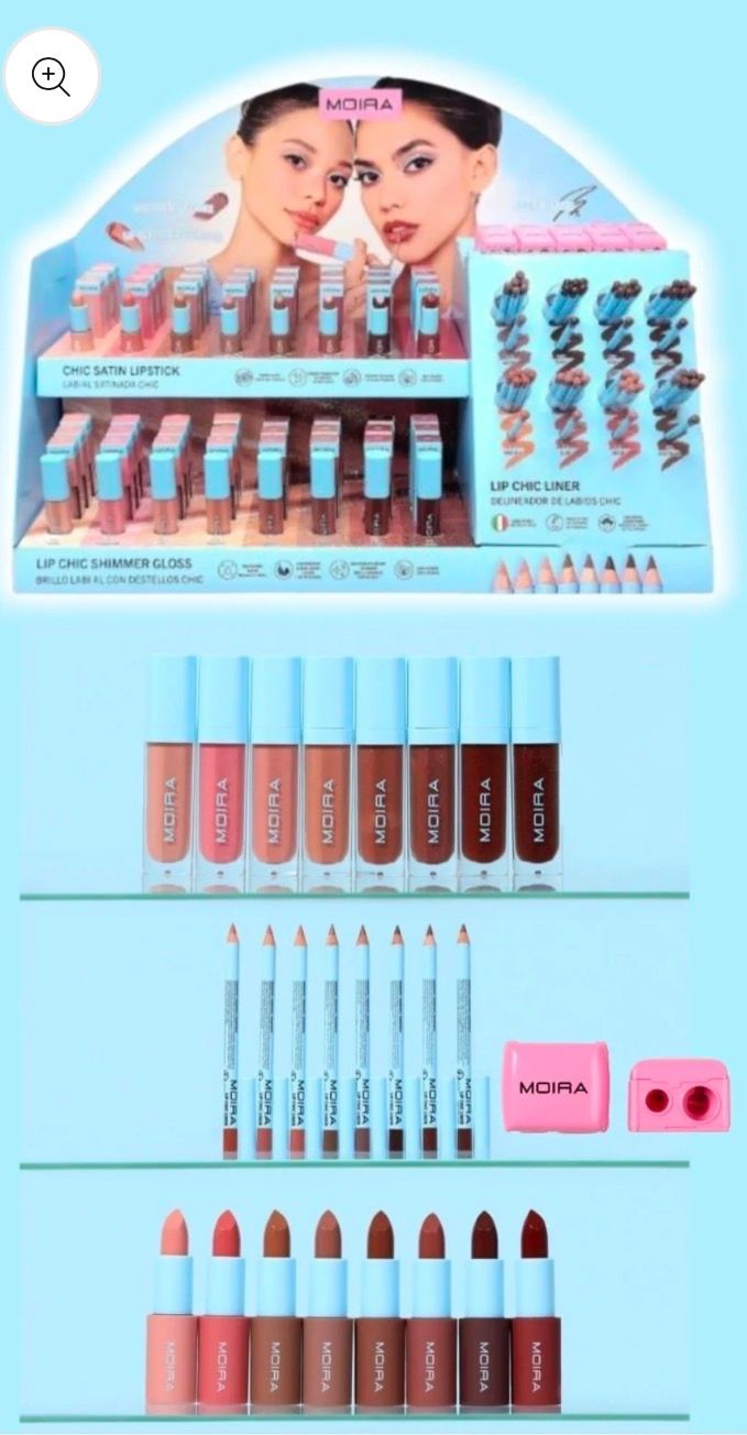 Chic Collestion(SCS $3 8color 3pc, CSL $3.5 8color 3pc,Sharpner $2 10pc,LCL 8color$2 6pc, testers)  Moira