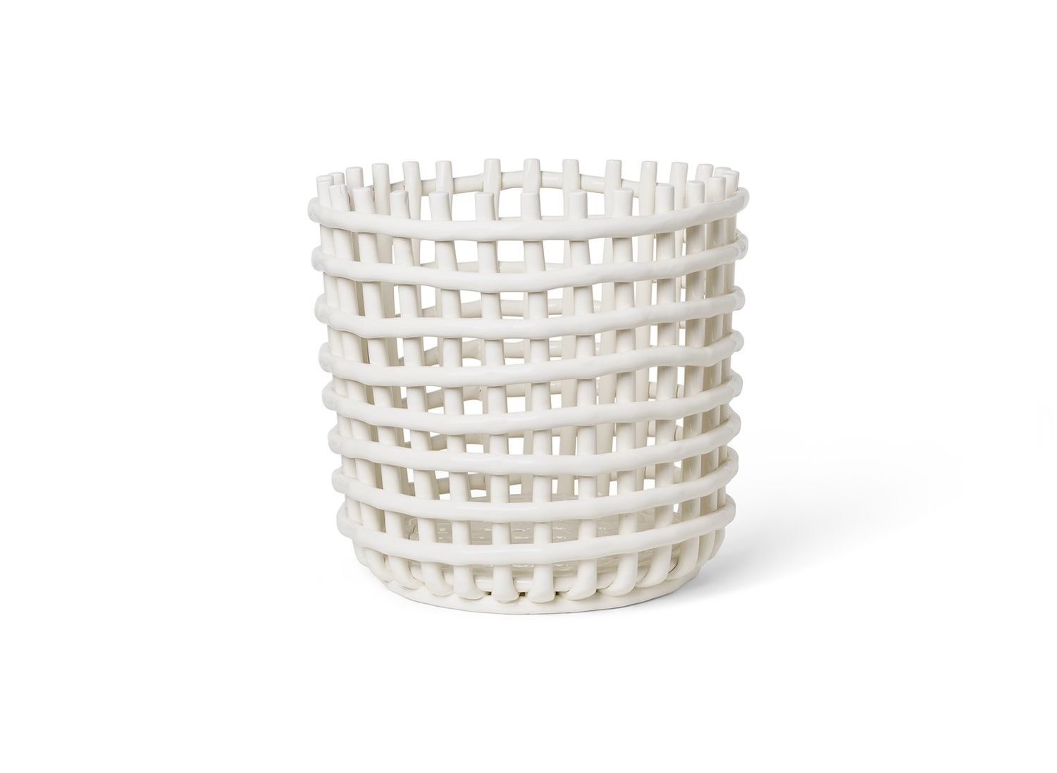 Ceramic Basket - large - off white