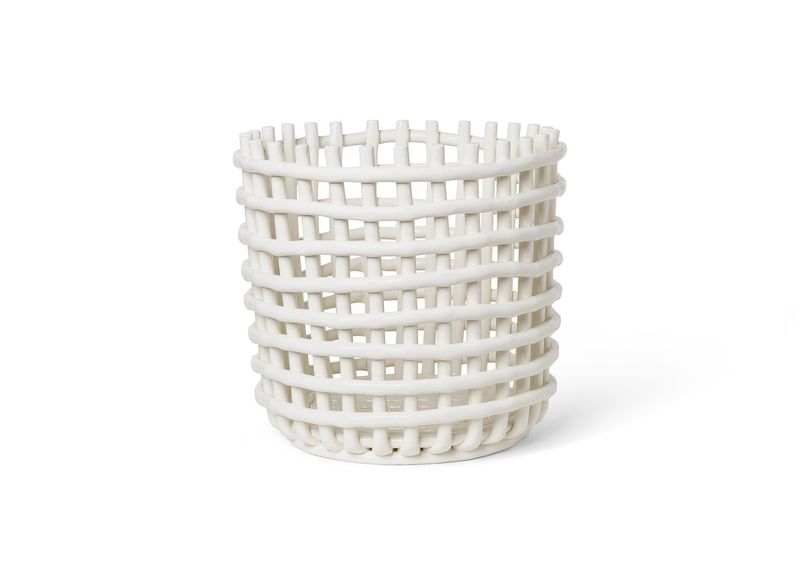 Ceramic Basket - large - off white