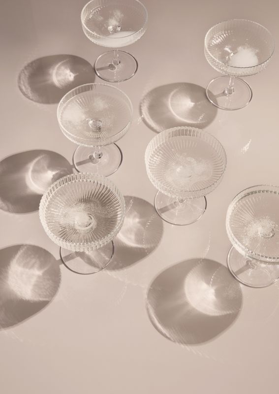 Ripple champagne coupe set 2