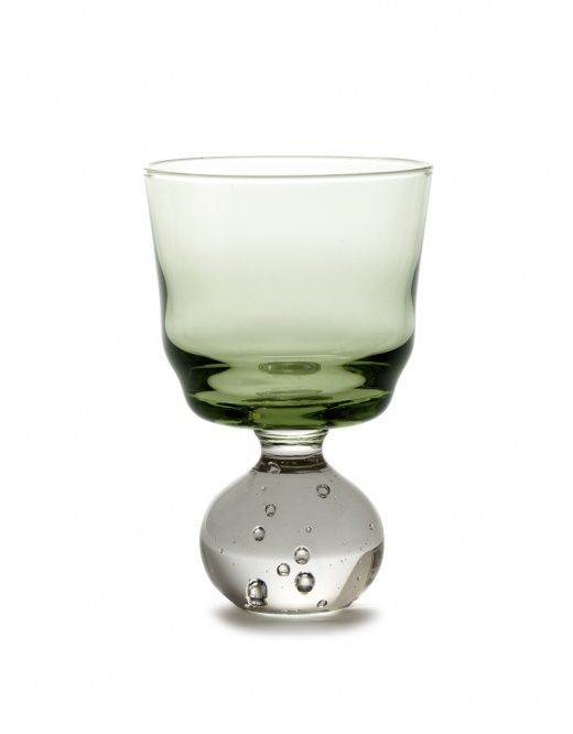 Glas op voet eternal snow groen D6,30 x H9,50 cm