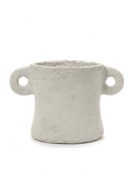 POT MARIE PAPIER MACHE BEIGE D22H23
