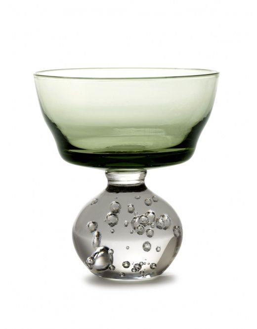 Glas op voet eternal snow groen D9,2 x H10 cm