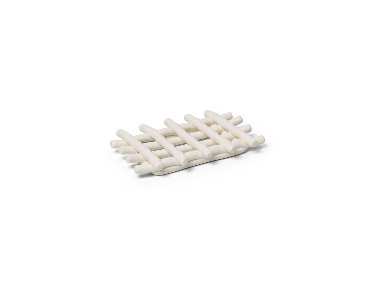 Ceramic soap tray off white