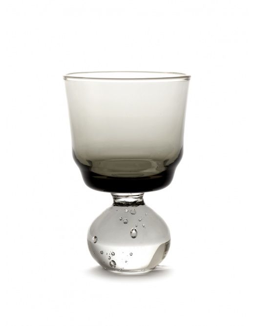 Glas op voet eternal snow grijs D6,30 x H9,50 cm