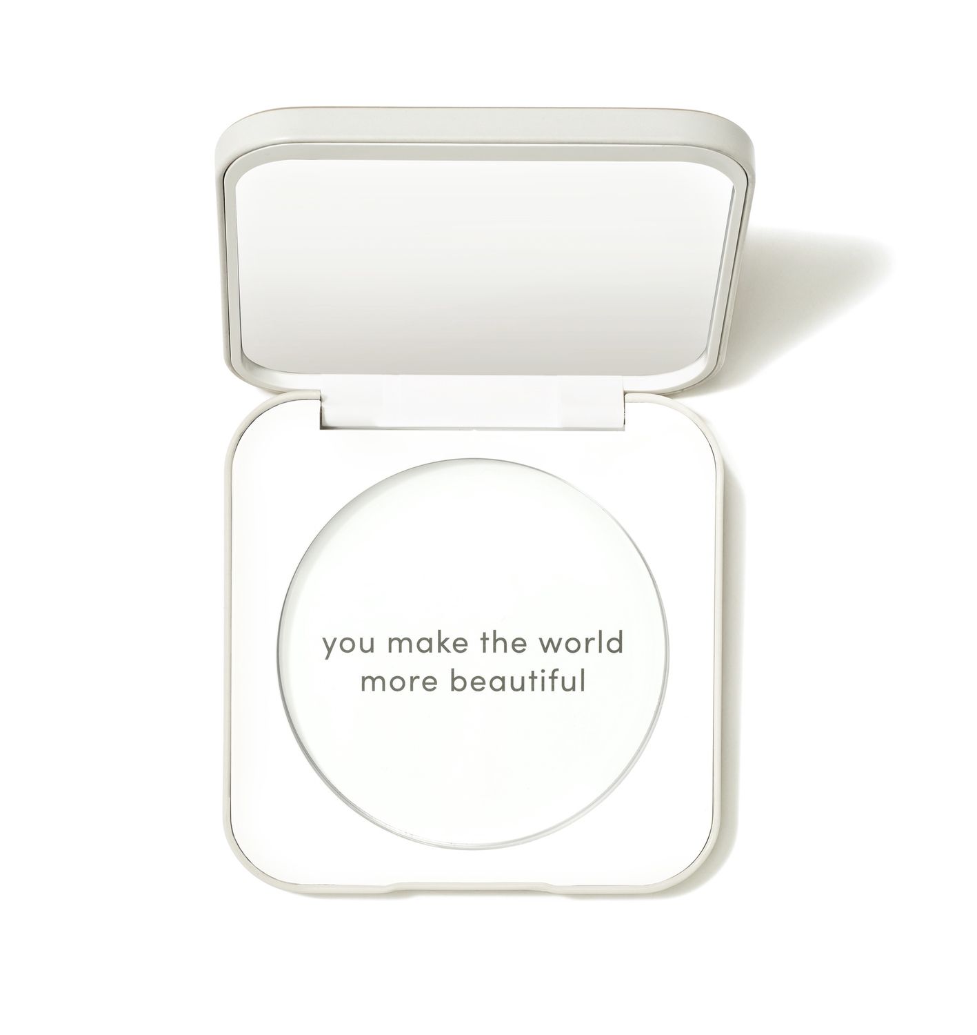 Refillable compact - white/gold