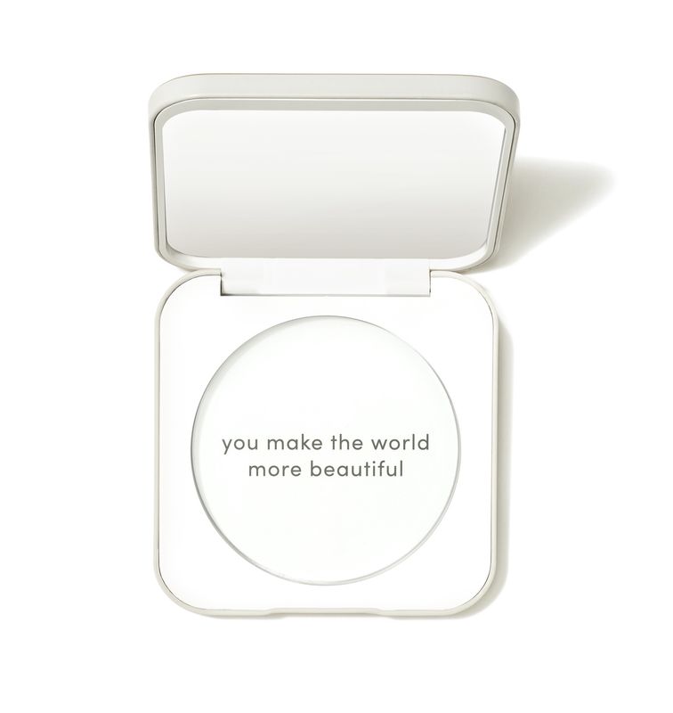 Refillable compact - white/gold