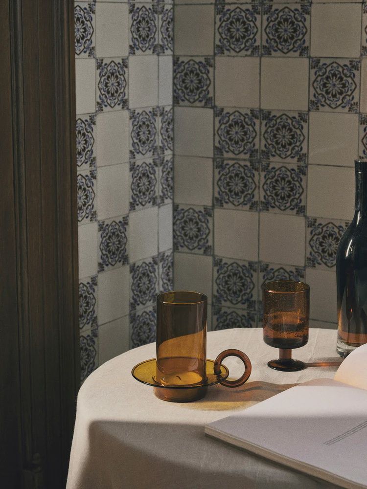 Luce candle holder - amber