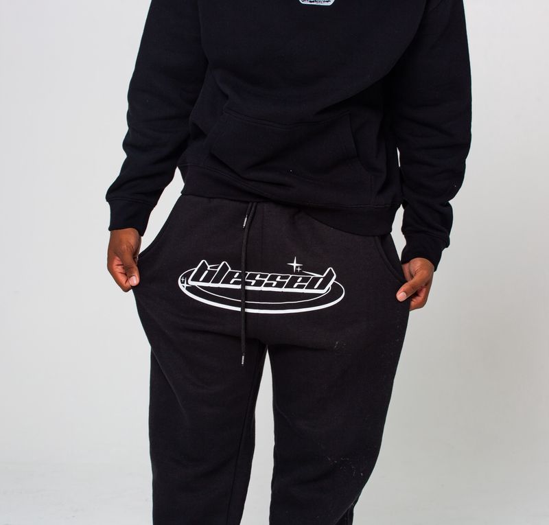 Forever Blessed Track Pant - Black