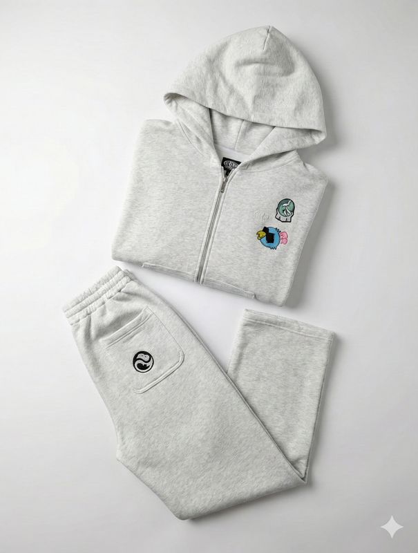 Fat Bernie Patched Zipped Hoodie (Grey)