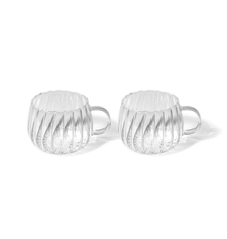 Riffle vasos de cristal café set 2
