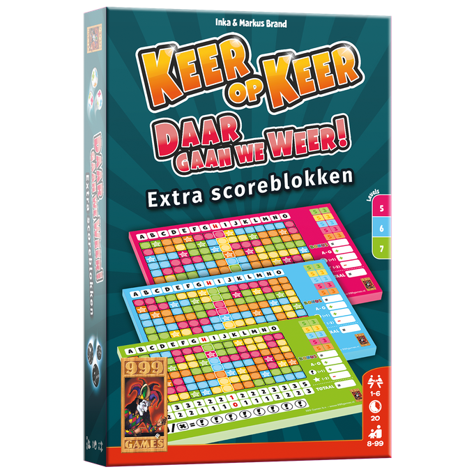 Scoreblokken Keer op Keer drie stuks Level 5 6 en 7