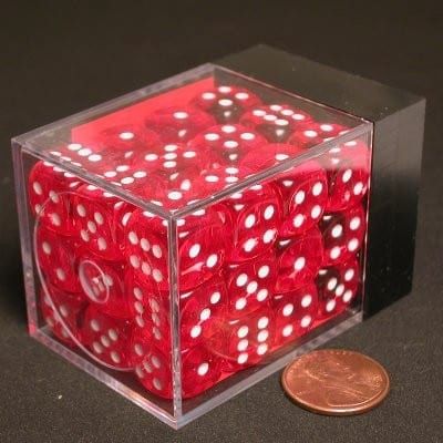 D6 36 Dobbelsteen Set 12mm Rood/Wit
