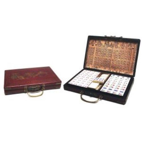 Mah-Jong Koffer Rood Hout Kunst