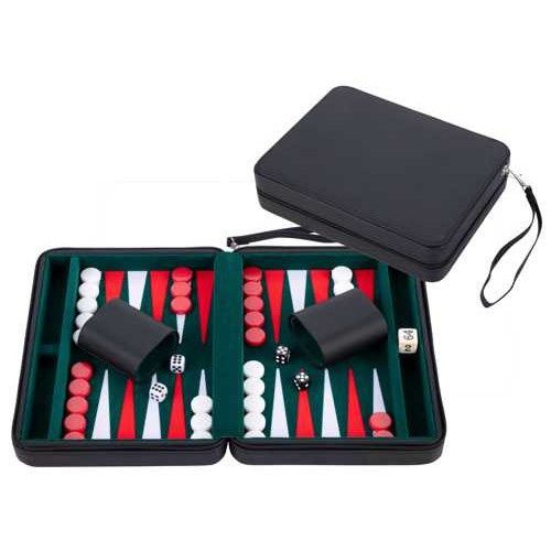 Backgammon met rits 9 inch Black