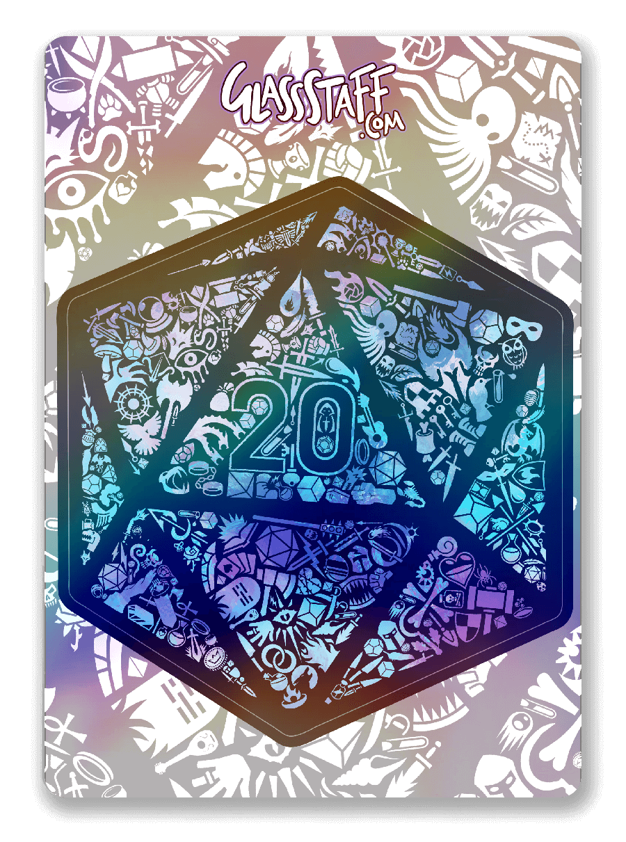 Holographic Mosaic D20 - Sticker