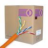 Cable, Cat 6, 1000 ft. Pull Box, Solid, Unshielded, 550MHz, Orange, Plenum