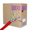 Cable, Cat 6, 1000 ft. Pull Box, Solid, Unshielded, 550MHz, Red, Plenum