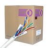 Cable, Cat 6, 1000 ft. Pull Box, Stranded, Shielded, 550MHz, White