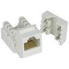 Keystone Jack, Cat 5E, 110 type, 90 degree, White, 10 pcs