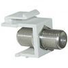 Keystone Jack, Coaxial F Type, F/F, White, 10 pcs