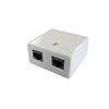 Keystone Jack, Cat 5E, Surface Mount, 110 type, 2 Port, White, 5 pcs