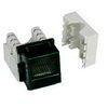 Keystone Jack, Cat 6, 110 type, 90 degree, Black, 10 pcs