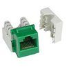 Keystone Jack, Cat 6, 110 type, 90 degree, Green, 10 pcs