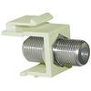 Keystone Jack, Coaxial F Type, F/F, Beige, 10 pcs