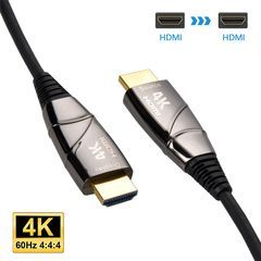 Cable, Pro A/V, Fiber Optic Hybrid, HDMI, 4K/60Hz, 18Gbps, AOC, M/M, 60 ft, LSZH, Black