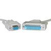 Cable, Null Modem, 10 ft. molded DB25M to DB9F