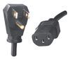 Power Cord, 6 ft, 10A/125V, 18 AWG, NEMA 5-15P DA / IEC C13, SVT, Black, UL/CSA