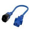 Power Cord, 6 ft, 10A/250V, 18 AWG, IEC C13 / IEC C14, SJT, Blue, UL/CSA