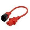 Power Cord, 6 ft, 10A/250V, 18 AWG, IEC C13 / IEC C14, SJT, Red, UL/CSA